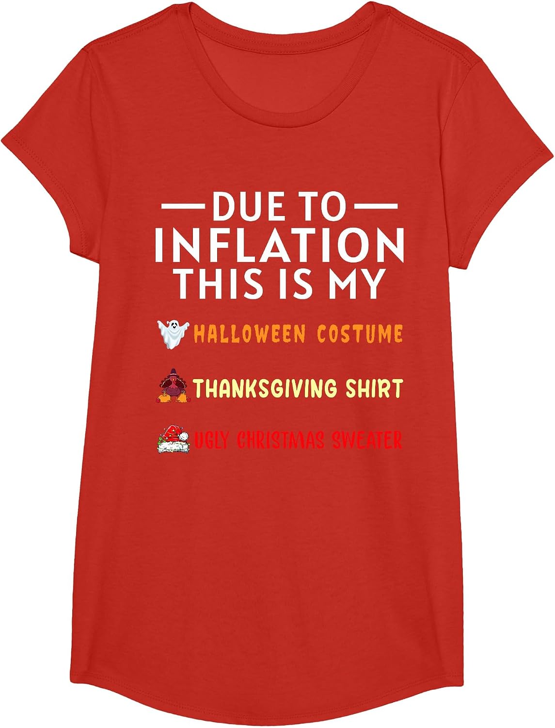 Due to Inflation This is My Funny Halloween Costume T-Shirt - Girls Red