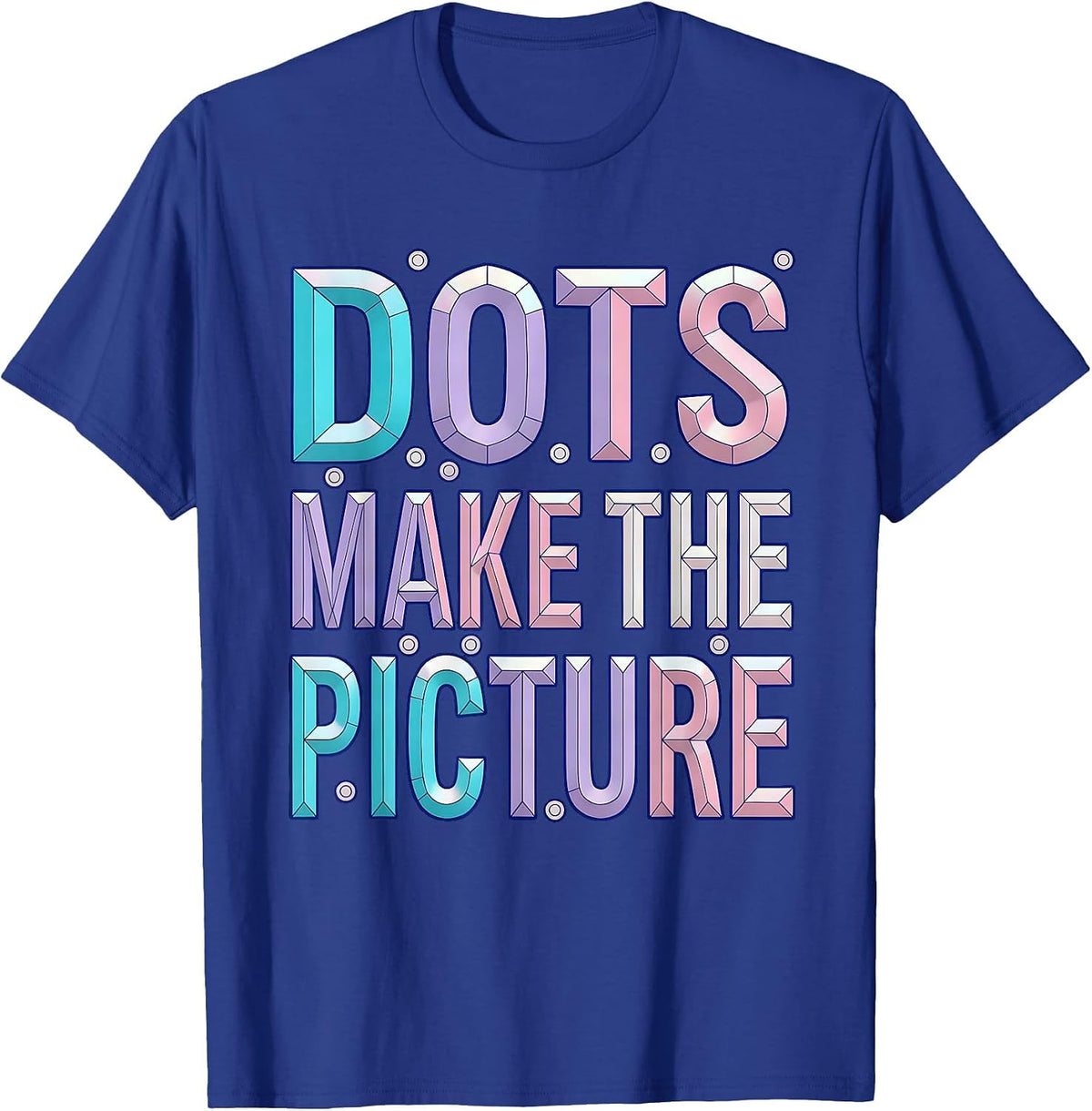 Dots Make The Picture Pointillism Art Design T-Shirt - Royal Blue