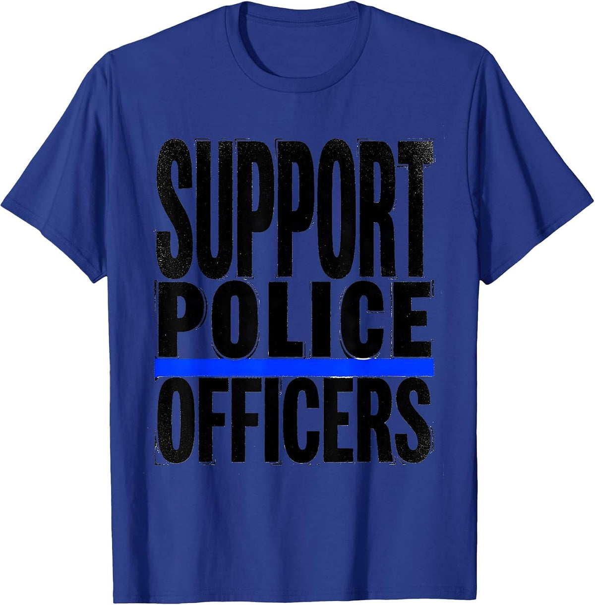 Support Police Officers Thin Blue Line Law Enforcement T-Shirt - Royal Blue