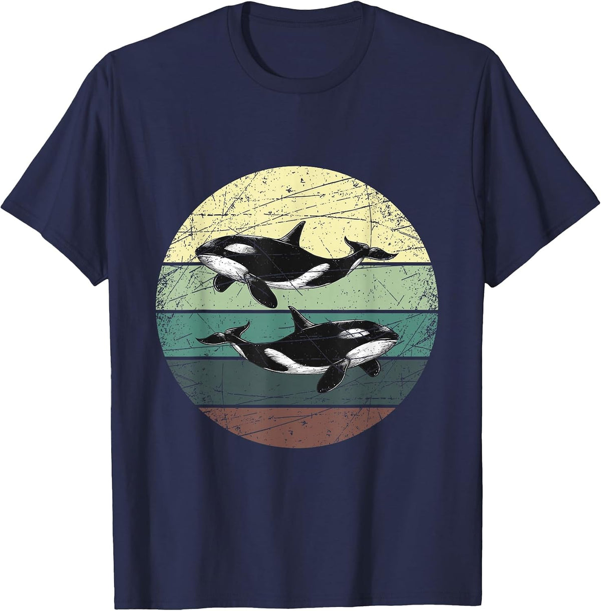 Retro Orca T-Shirt - Navy Blue
