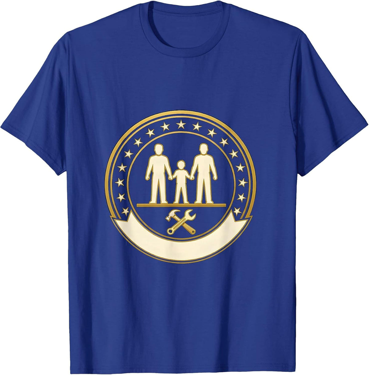 Sealed Family Badge Emblem Labor Day Celebration T-Shirt - Royal Blue
