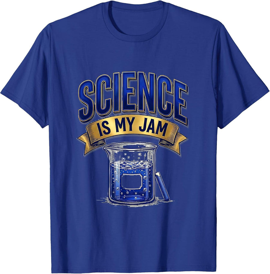 Science Is My Jam Funny Retro Teacher Back to School T-Shirt - Royal Blue