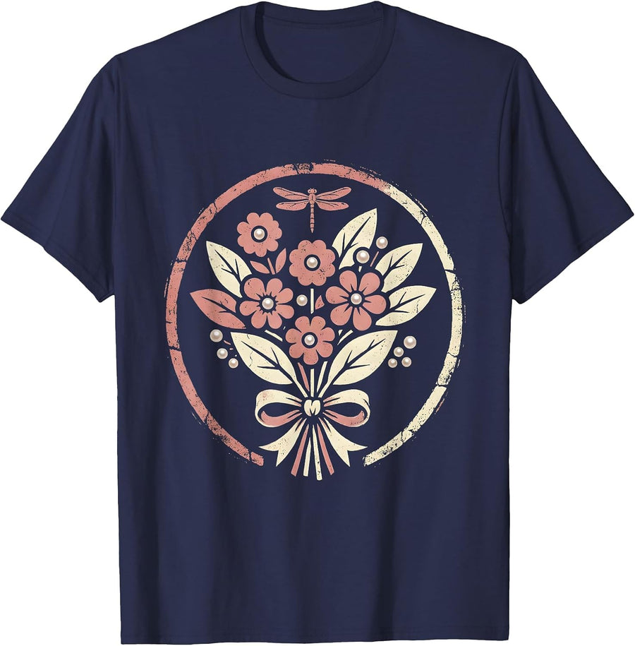 Gigi Jewelry Box Spilling Gems and Pearls T-Shirt - Navy Blue