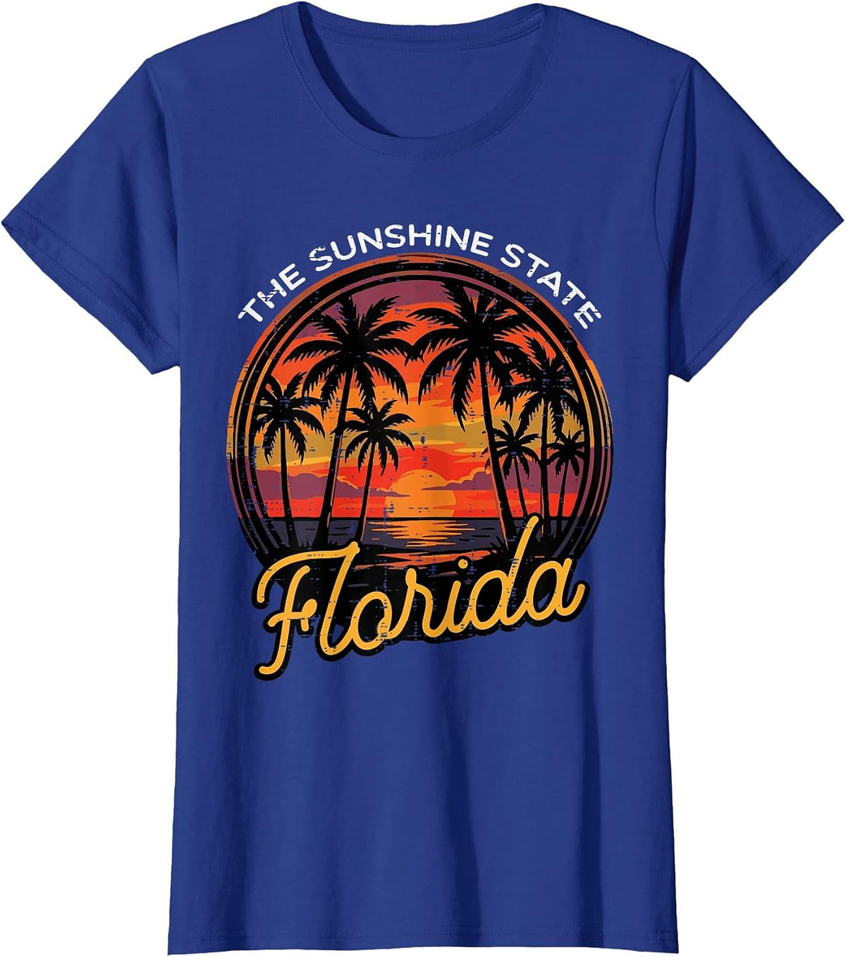 Florida Sunshine Retro Summer Vacation Men Women Kids T-Shirt - Royal Blue