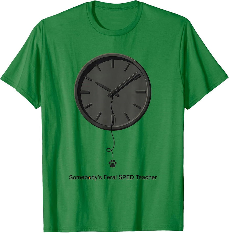 Men's Somebody's Feral SPED Teacher Funny Raccoon Back to School T-Shirt - Kelly Green