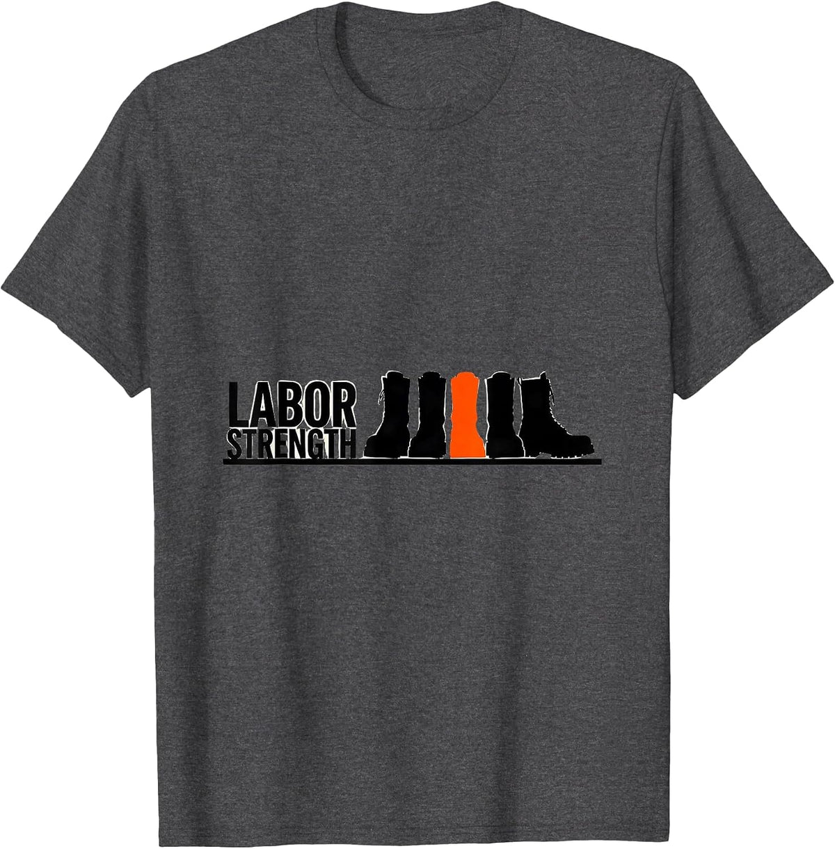 Labor Strength Minimalist Union Worker Solidarity Pride T-Shirt - Dark Heather Grey