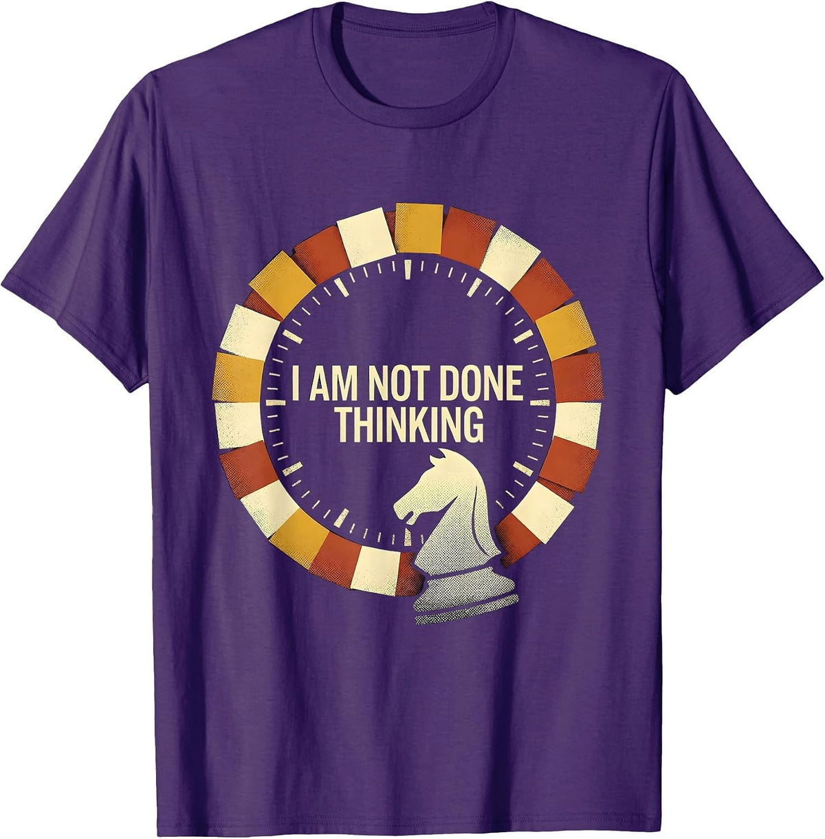 Men's I Am Not Done Thinking Funny Chess Player Chess Club Humor T-Shirt - Purple