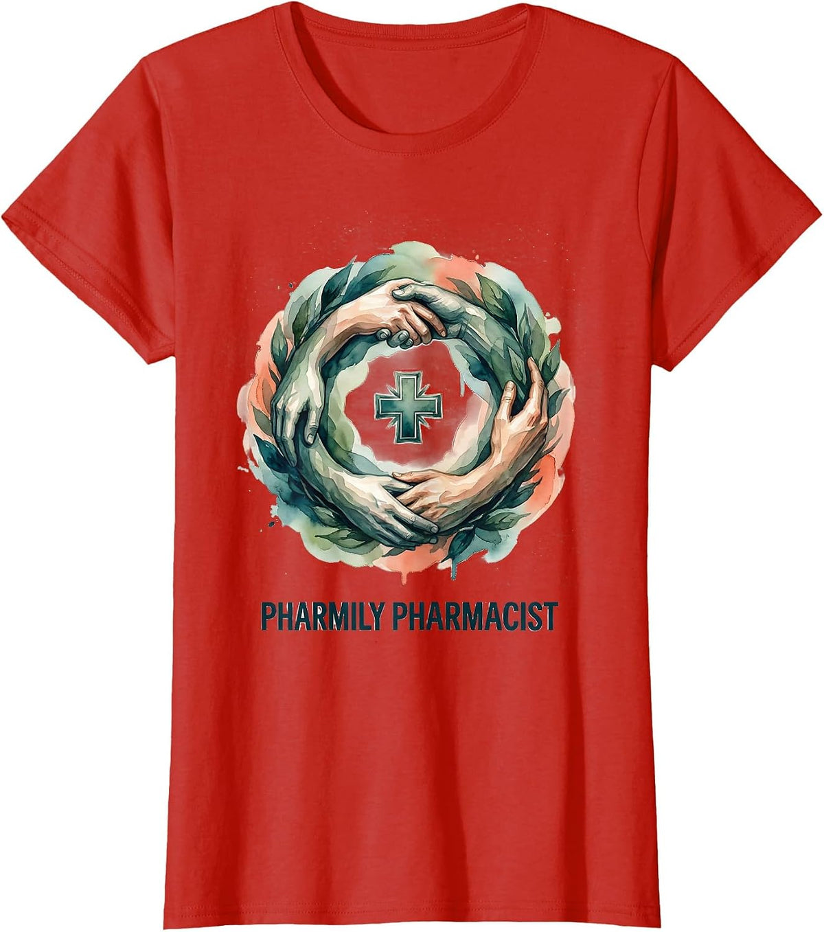 Women's Pharmily Pharmacist Funny Pharmacy Tech Crew Halloween T-Shirt - Red