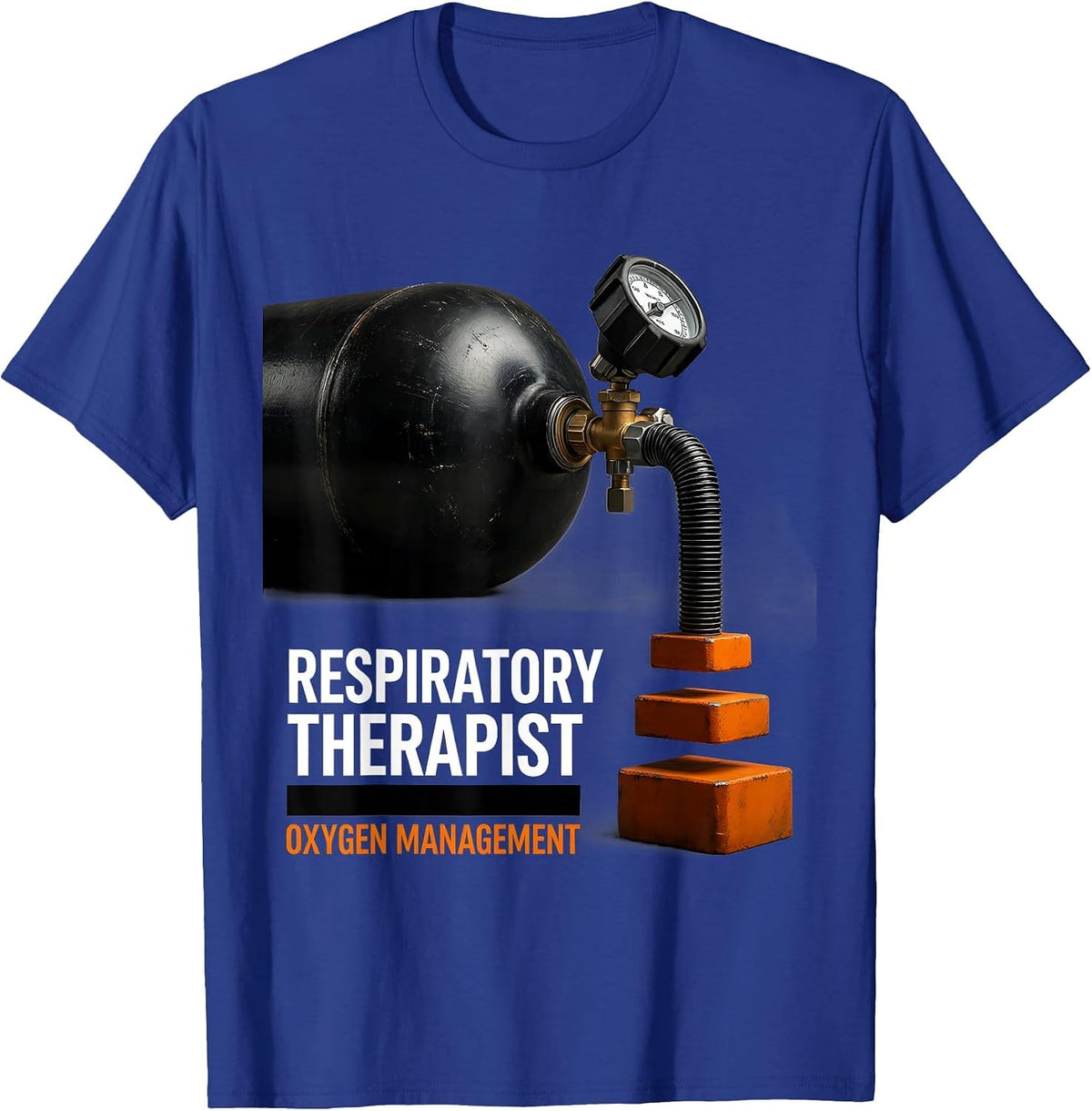 Respiratory Therapist Oxygen Management Healthcare T-Shirt - Royal Blue