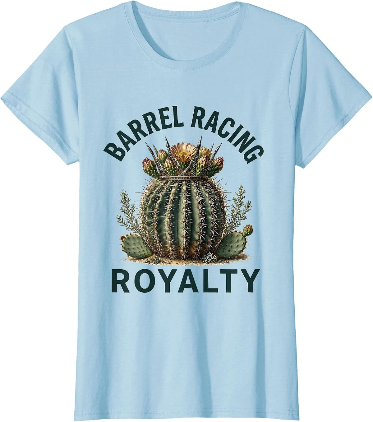 Barrel Racing Royalty Rodeo Design T-Shirt - Baby Blue