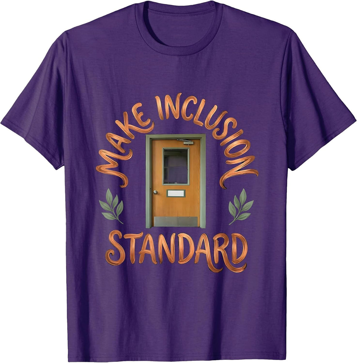 Men's Make Inclusion Standard Boho Special Education Teacher T-Shirt - Purple