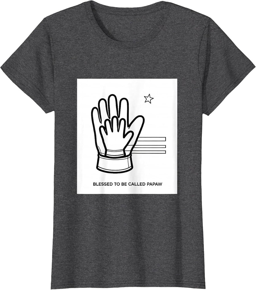 Women's Blessed To Be Called Papaw Patriotic Family Role Father's T-Shirt - Dark Heather Grey