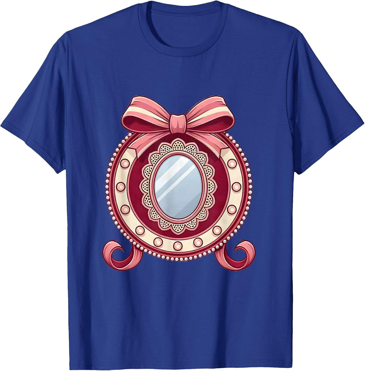 Men's Gigi Vanity Mirror Glowing Lightbulbs Illustration T-Shirt - Royal Blue