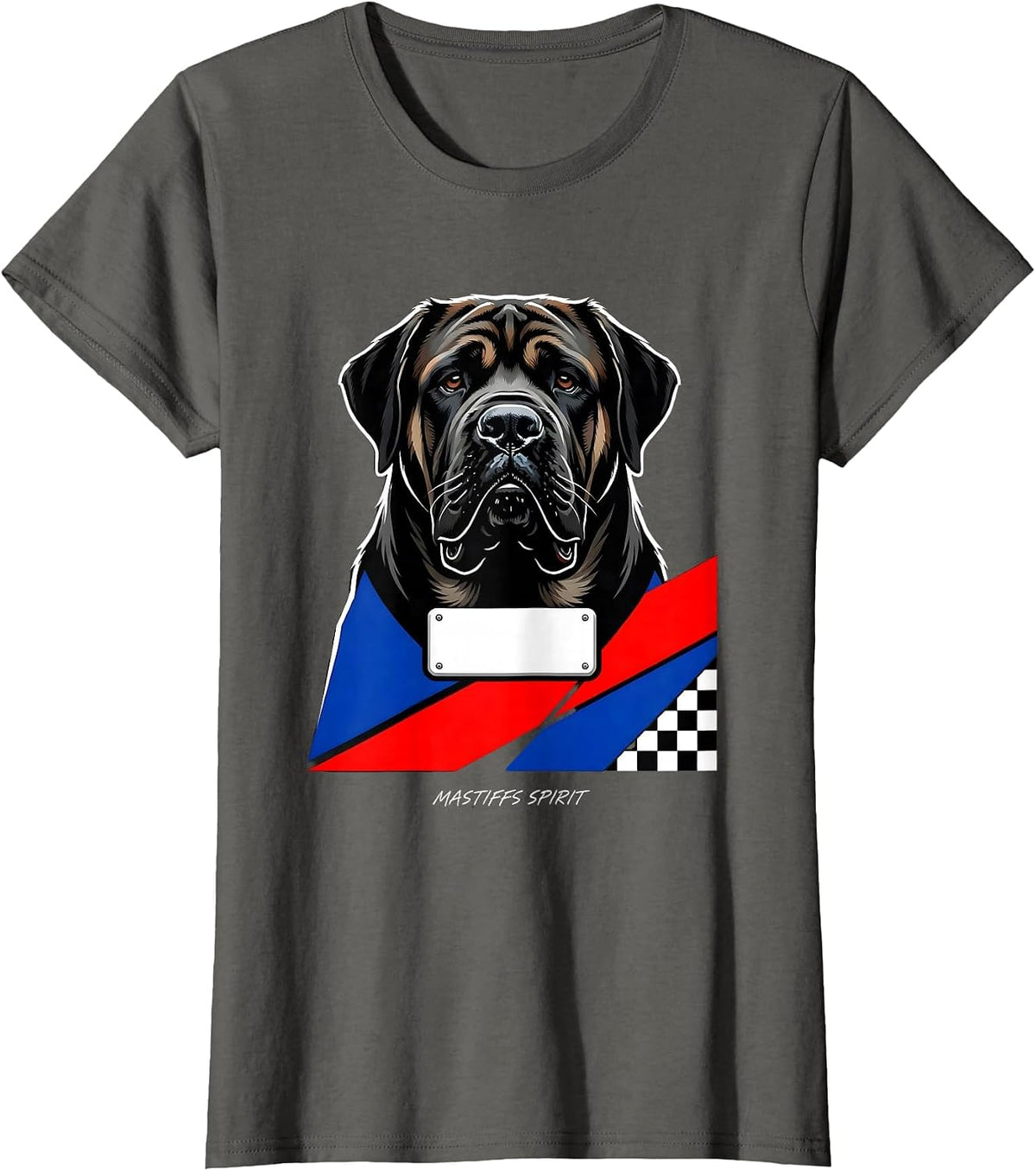 Women's Mastiffs Spirit Racing Livery School Mascot Team Spirit Fan T-Shirt - Asphalt Grey