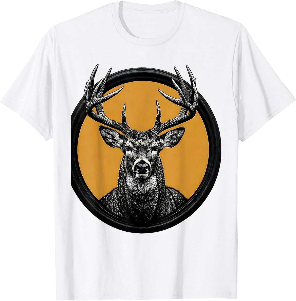 Men's Trophy Whitetail Deer Massive Antlers Hunting Graphic T-Shirt - White