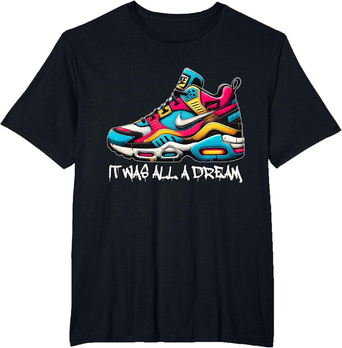 IT was A Dream 1990 90s Hip HOP and Rap Quotes Retro T-Shirt - Black