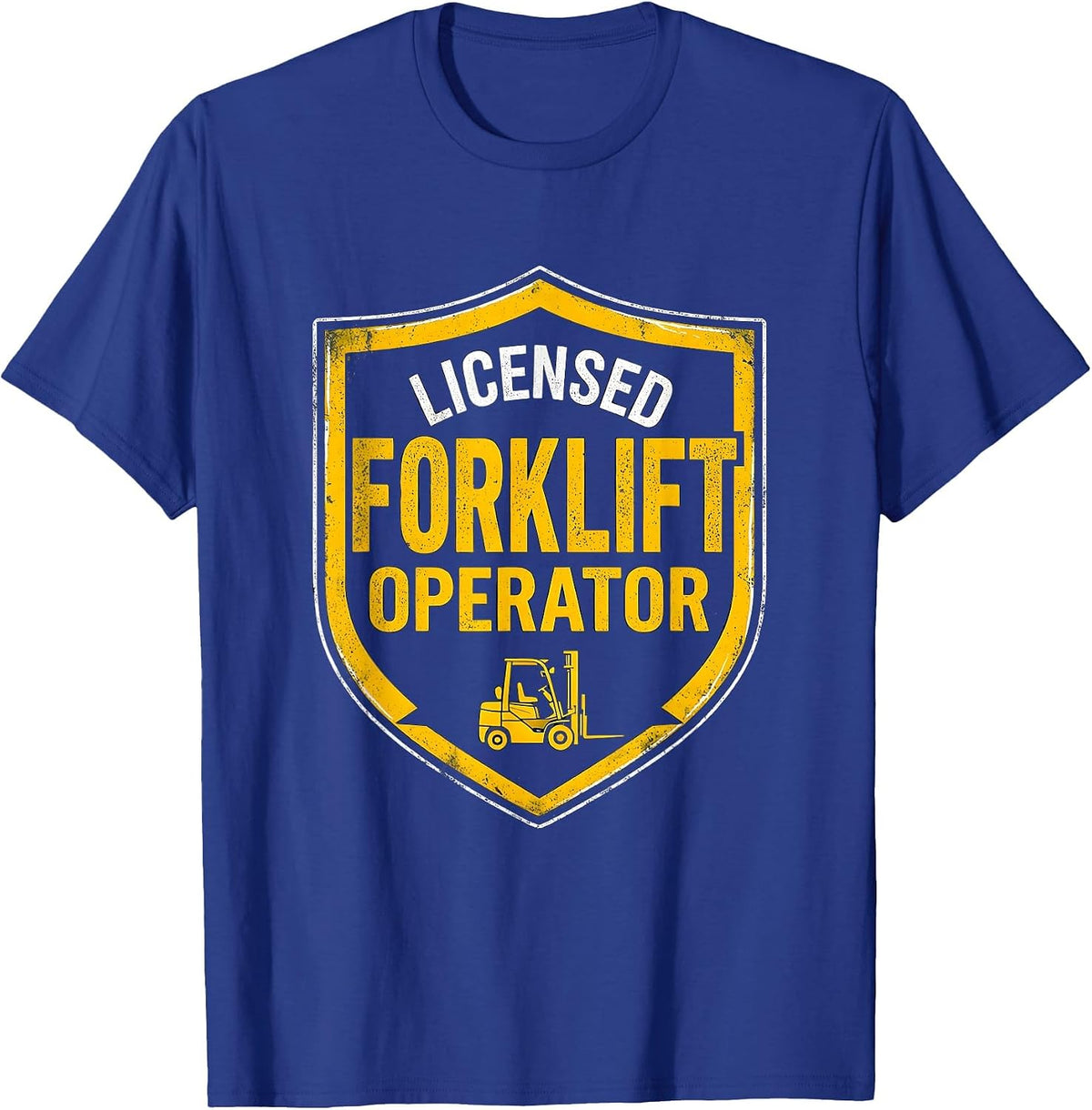 Licensed Forklift Operator Funny Construction Worker Heavy T-Shirt - Royal Blue