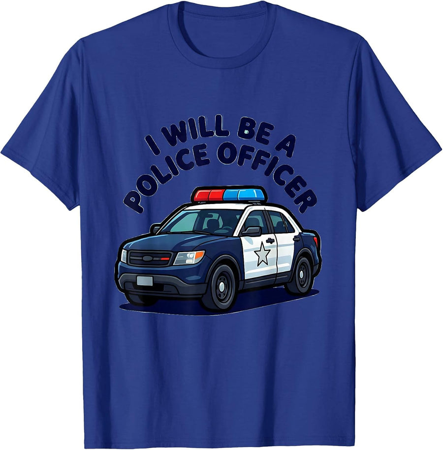 I Will Be A Police Officer Funny Kids Future Police Officer T-Shirt - Royal Blue