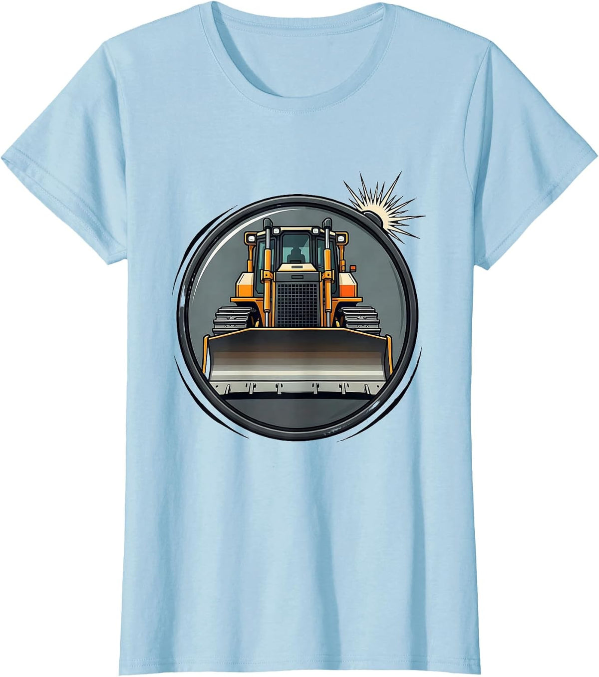 Dozer Mass Vintage Badge Heavy Equipment Operator Humor T-Shirt - Baby Blue