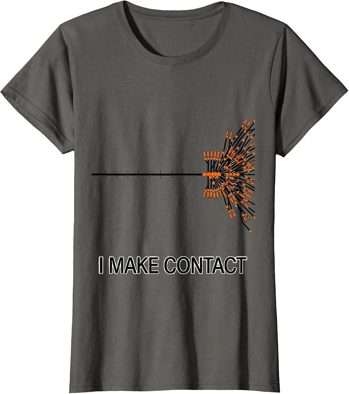 Women's I Make Contact Funny Electrician Trade Pride Lineman Gift T-Shirt - Asphalt Grey