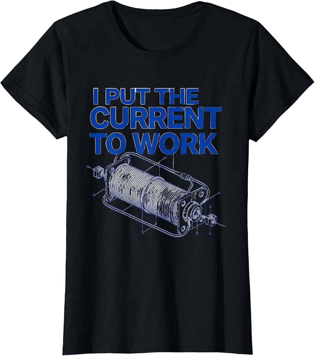 I Put The Current To Work Funny Electrician Lineman Gift T-Shirt - Black