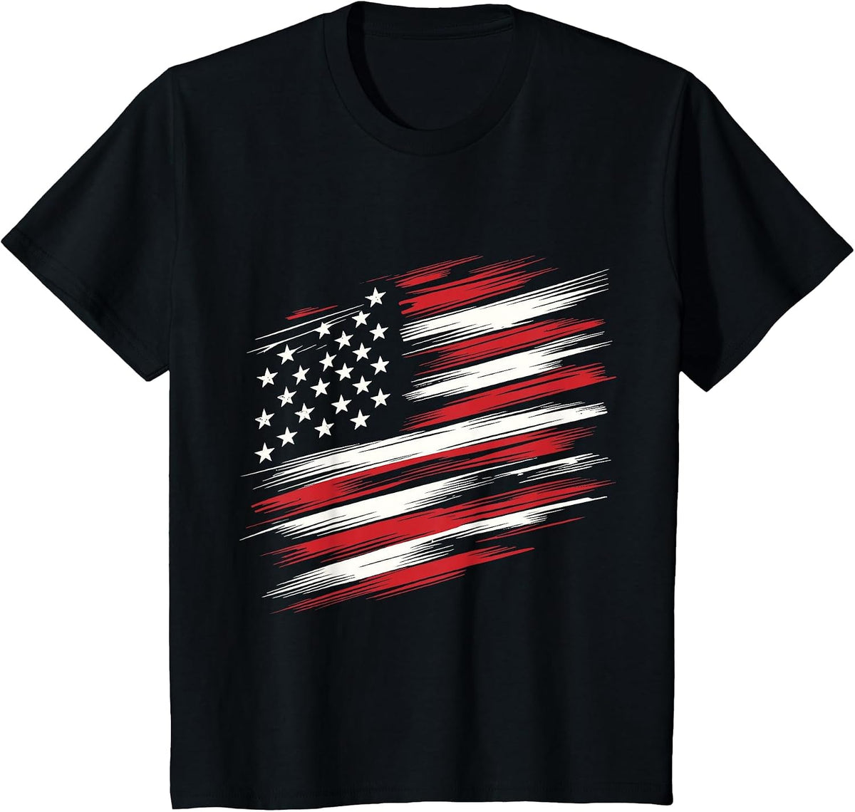 4th of July Shirts Fourth of July Patriotic American Flag T-Shirt - Black