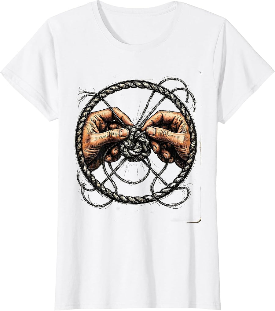 Women's Paraprofessional Friendship Bracelet Illustration T-Shirt - White