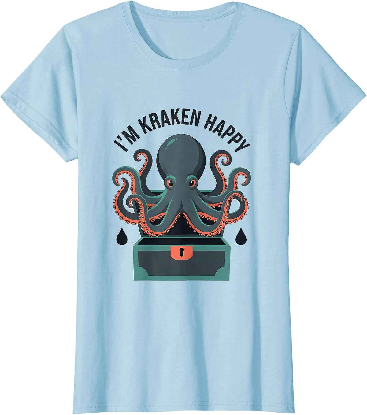 Women's I'm Kraken Happy Vintage Octopus Sea Monster Lover Gift T-Shirt - Baby Blue