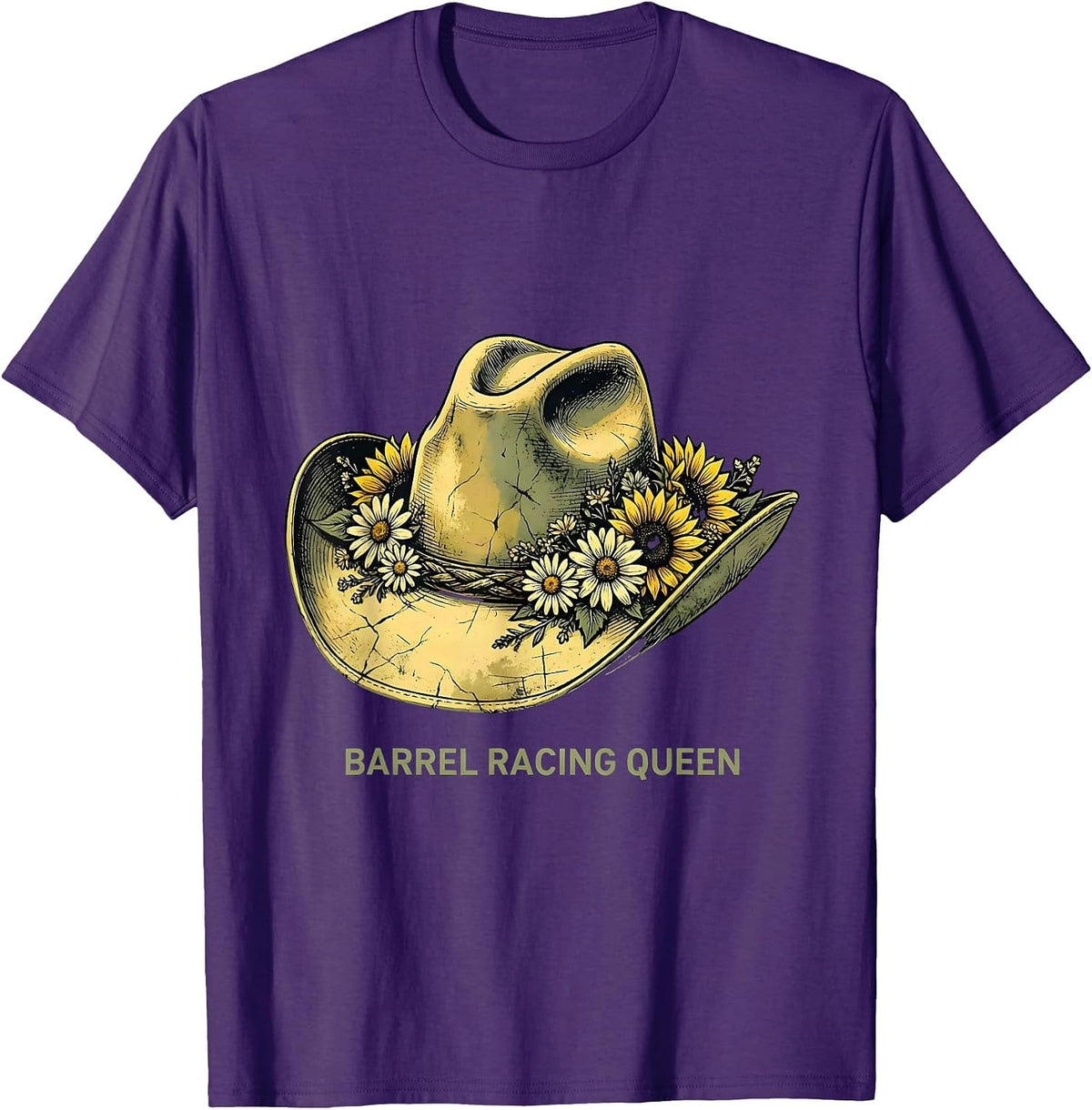 Men's Barrel Racing Queen Rodeo Cowgirl Design T-Shirt - Purple