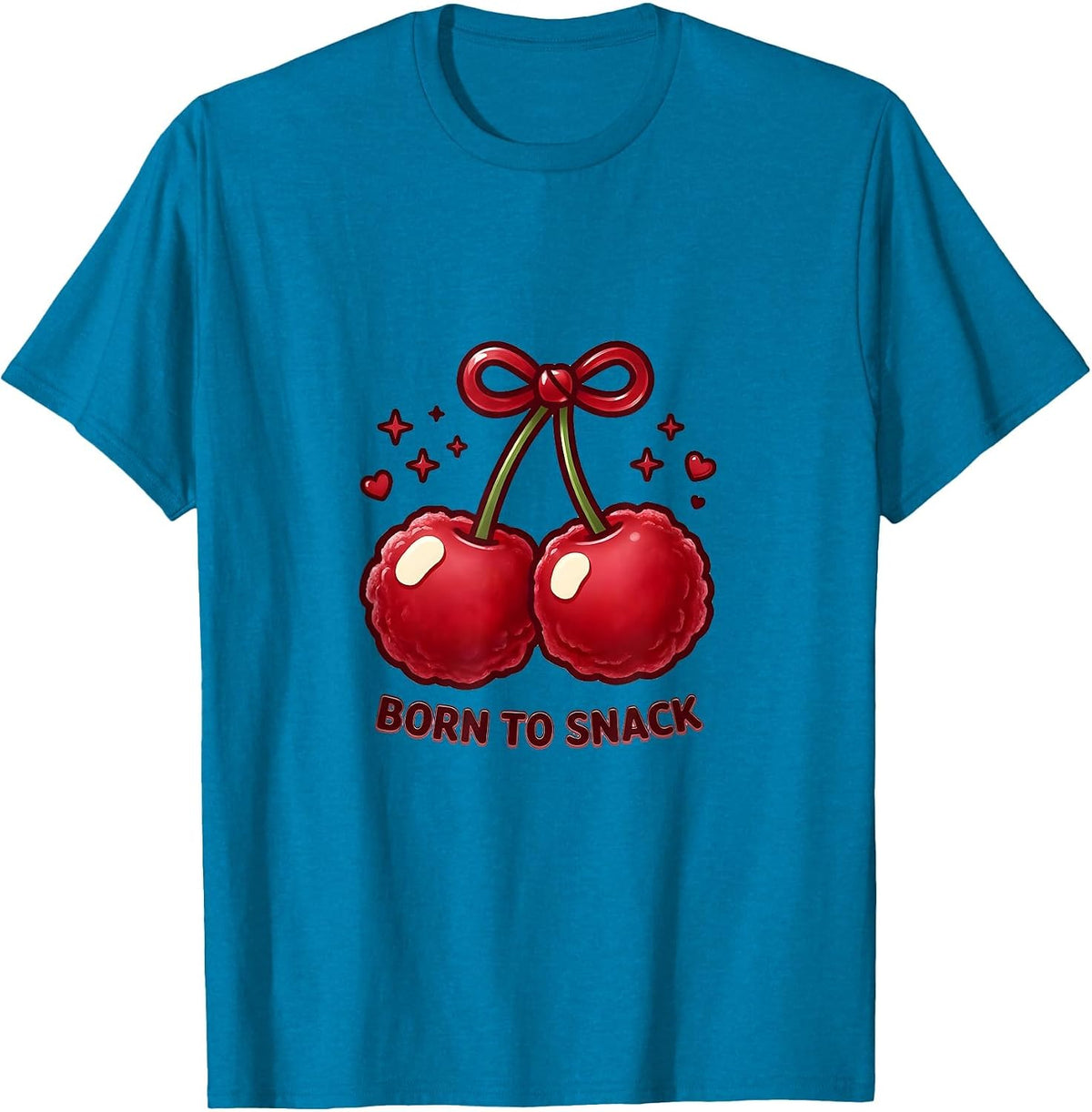 Born to Snack Popcorn Lover Graphic Design T-Shirt - Sapphire Blue