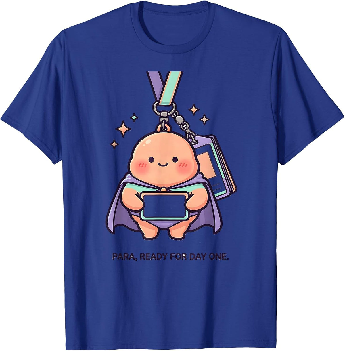 Men's PARA Ready For Day One Cute Kawaii Back To School T-Shirt - Royal Blue