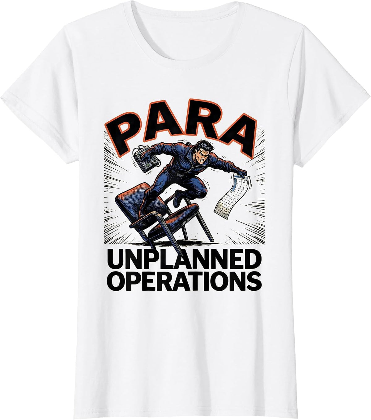 Para Unplanned Operations Comic Book Paraprofessional T-Shirt - White