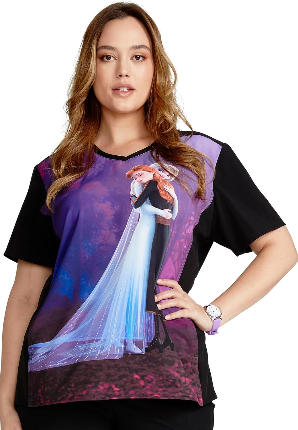 Tooniforms V-Neck Women Scrub Top Modern Classic Fit - Sisters Together