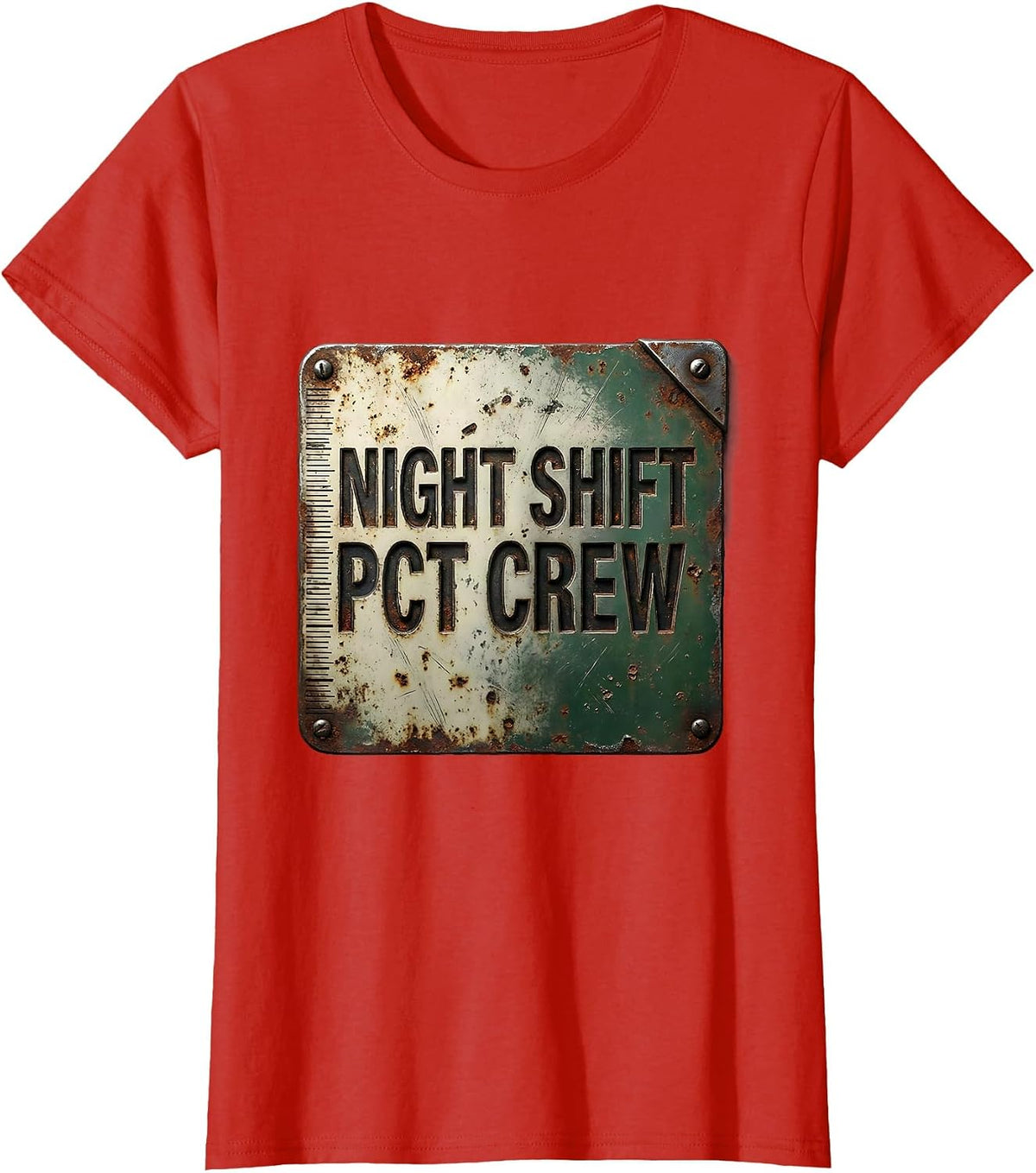 Women's Night Shift PCT Crew Vintage Patient Care Technician Crew T-Shirt - Red