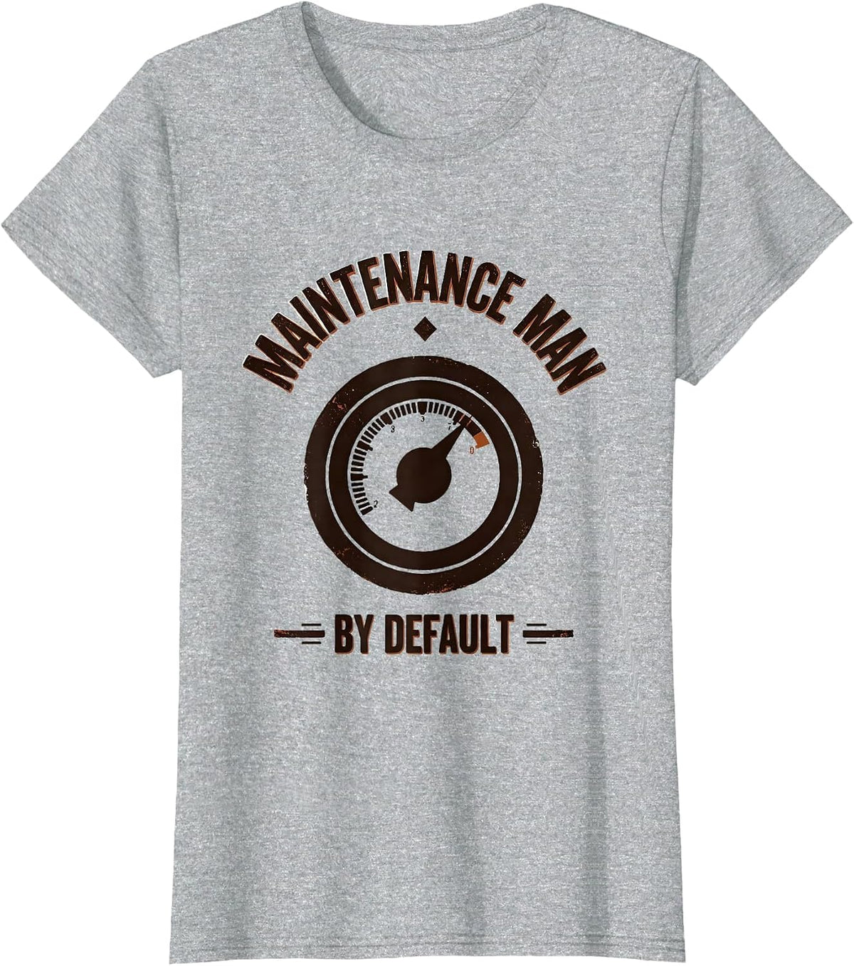 Women's Maintenance Man By Default Vintage HVAC Technician Workplace T-Shirt - Heather Grey