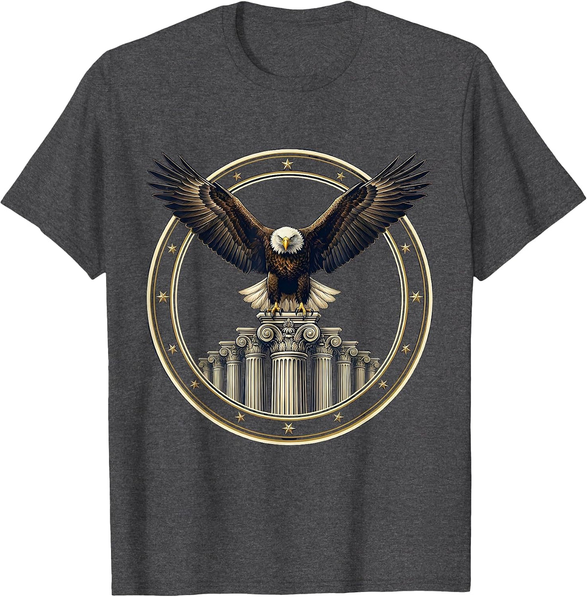 President Pride Labor Day Bald Eagle White House T-Shirt - Dark Heather Grey