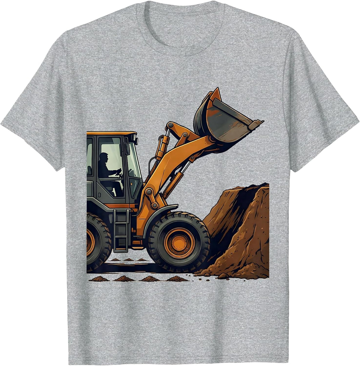 Men's Wheel Loader Operator Humor Vintage Badge Pride T-Shirt - Heather Grey