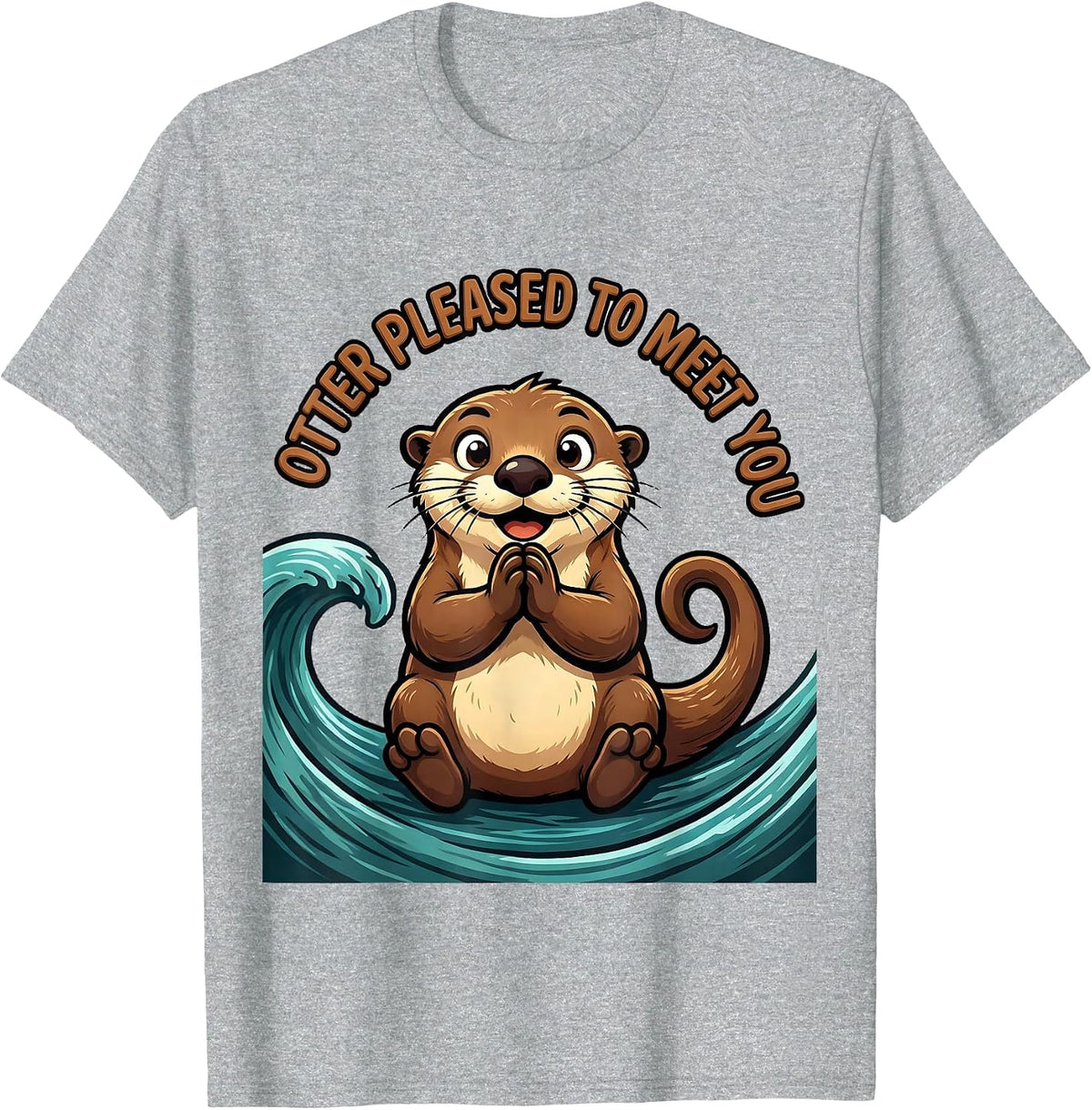 Men's Otter Pleased To Meet You Funny Otter Lover Gift For Animal T-Shirt - Heather Grey