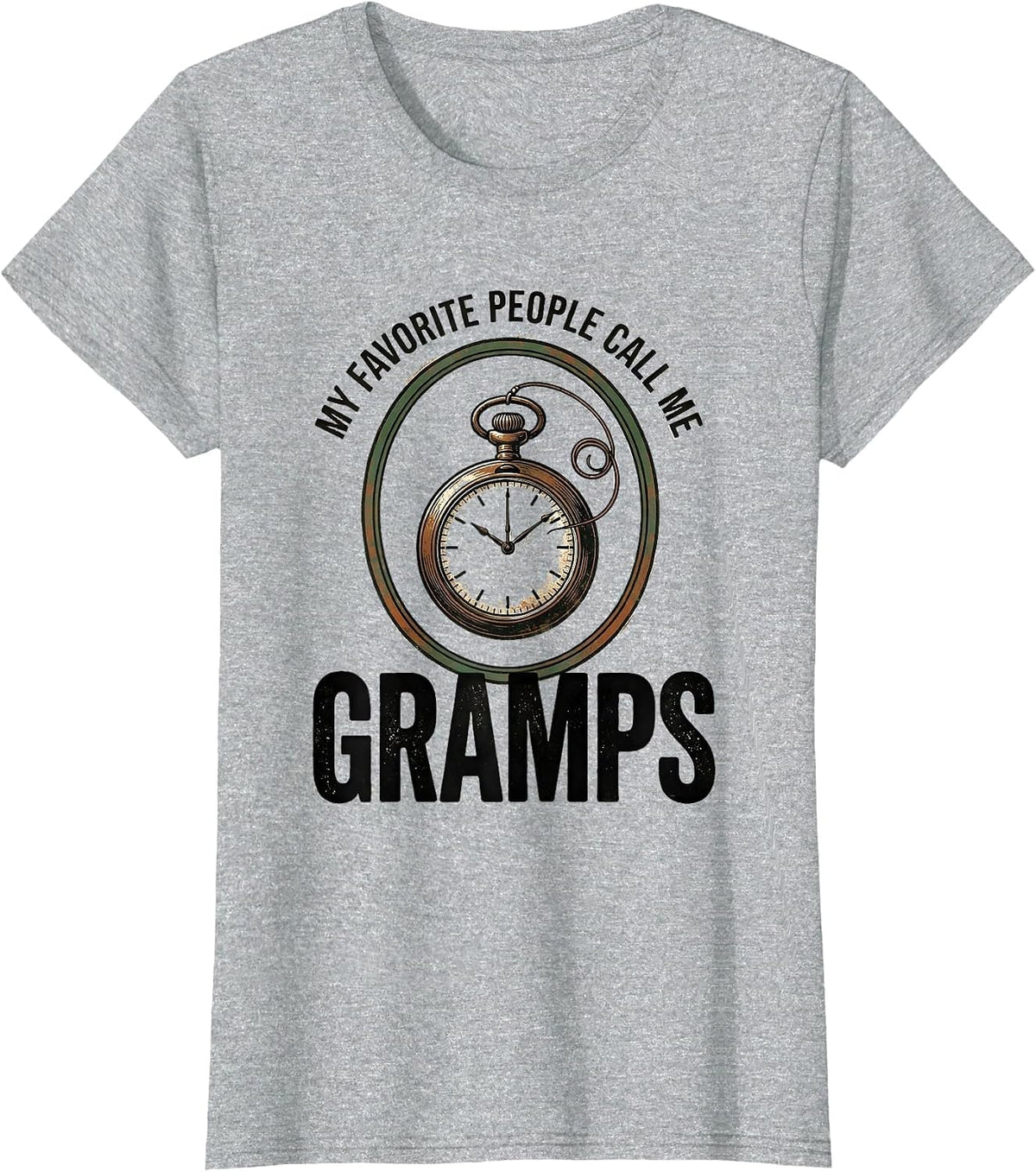Women's My Favorite People Call Me Gramps Vintage Grandpa Funny T-Shirt - Heather Grey