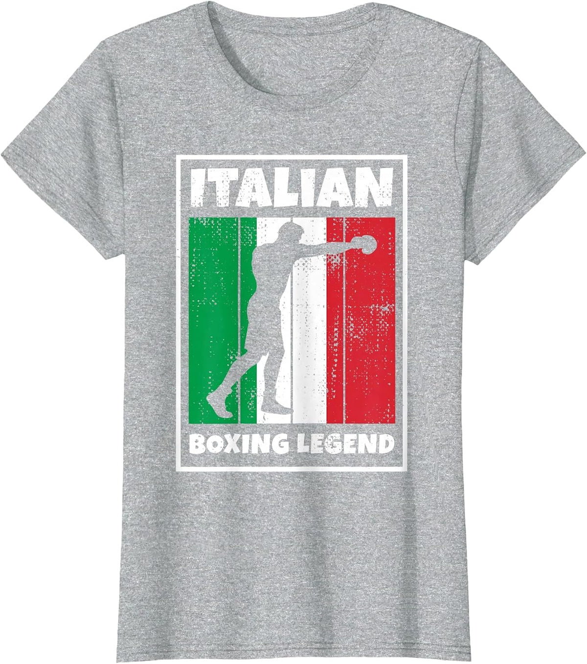 Italian Boxing Legend Italian Boxer Flag T-Shirt - Heather Grey