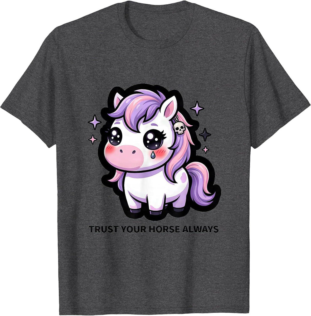Men's Trust Your Horse Always Equestrian Design T-Shirt - Dark Heather Grey