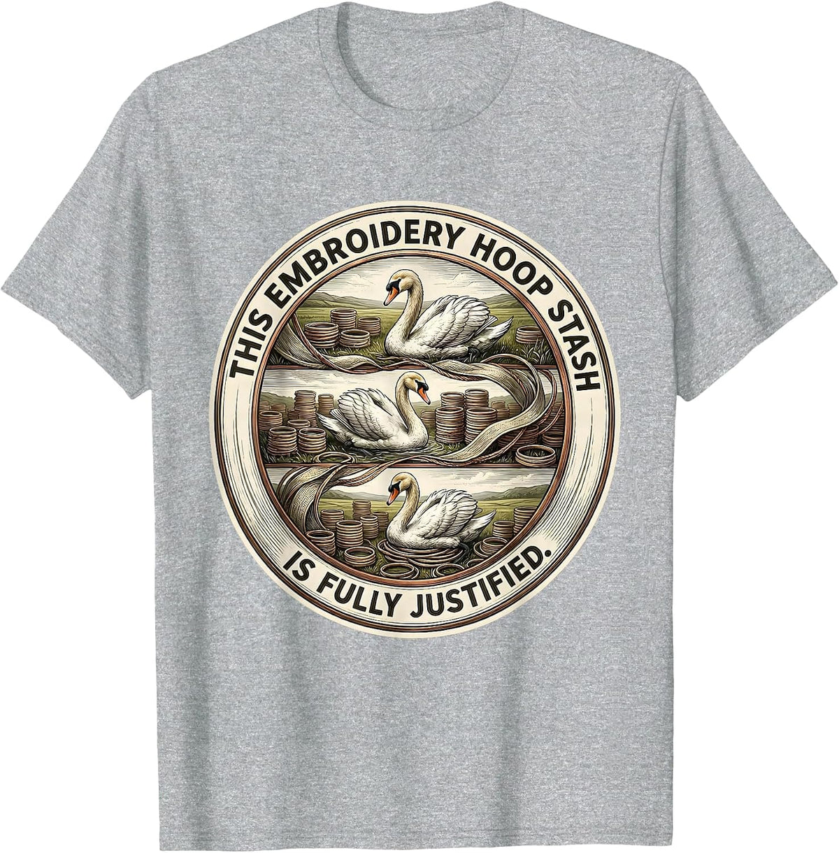 Men's This Embroidery Hoop Stash Is Fully Justified Craft T-Shirt - Heather Grey