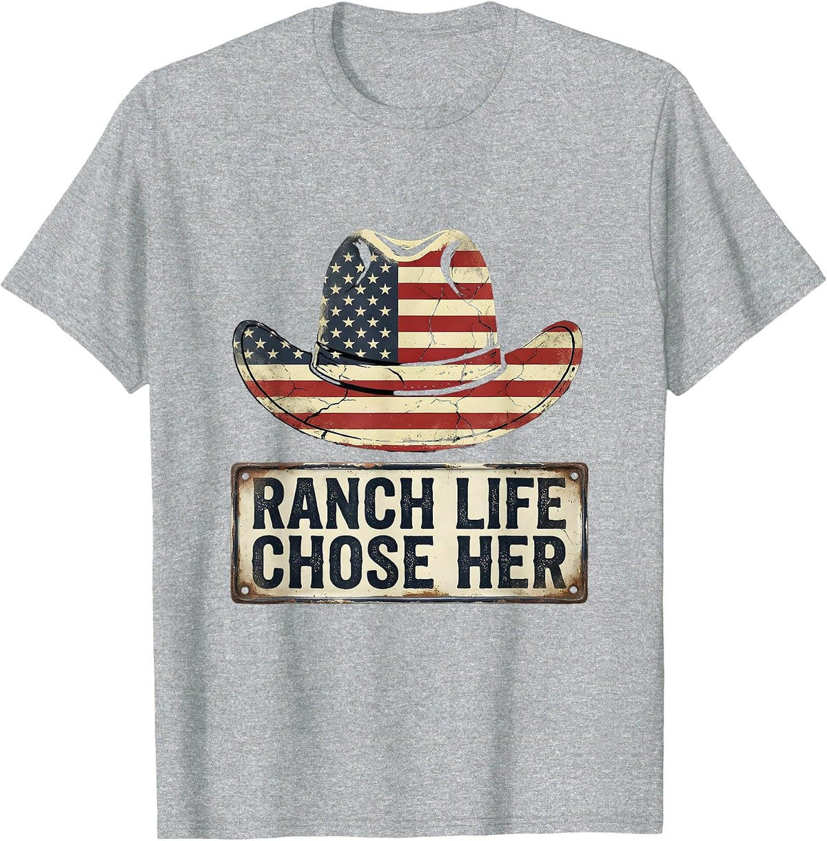 Men's Ranch Life Chose Her Cowgirl Graphic Design T-Shirt - Heather Grey