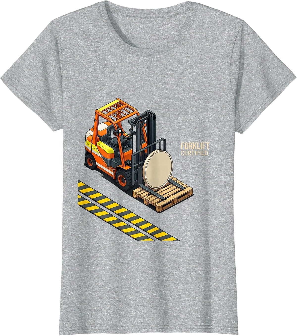 Women's Forklift Certified Funny Construction Worker Occupational T-Shirt - Heather Grey