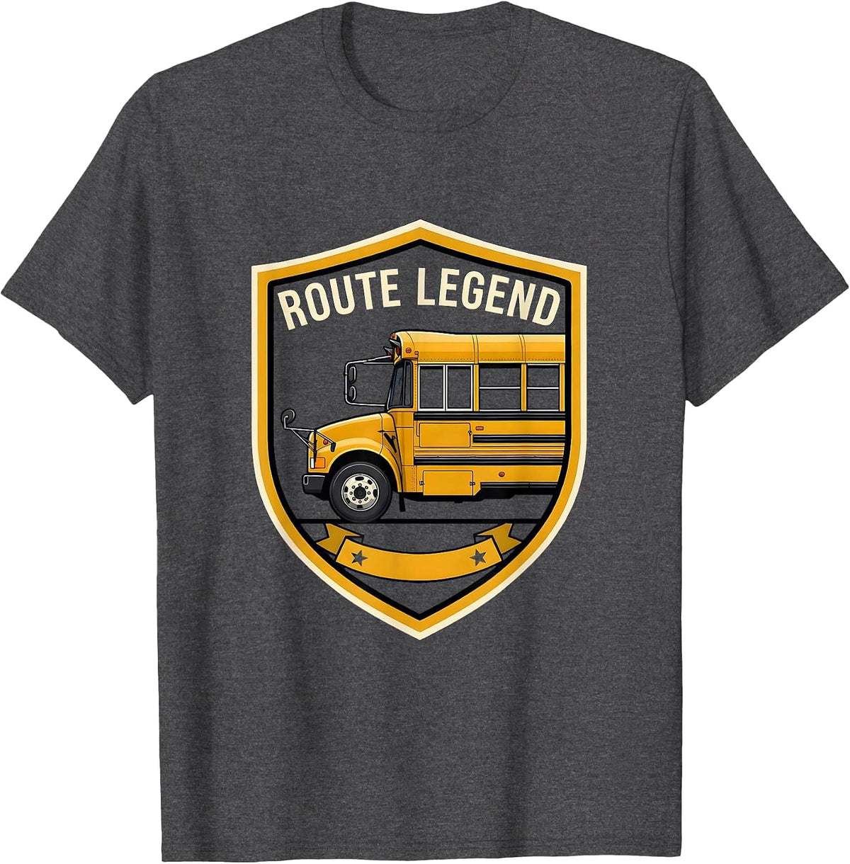 Route Legend Funny School Bus Driver Appreciation Gift T-Shirt - Dark Heather Grey