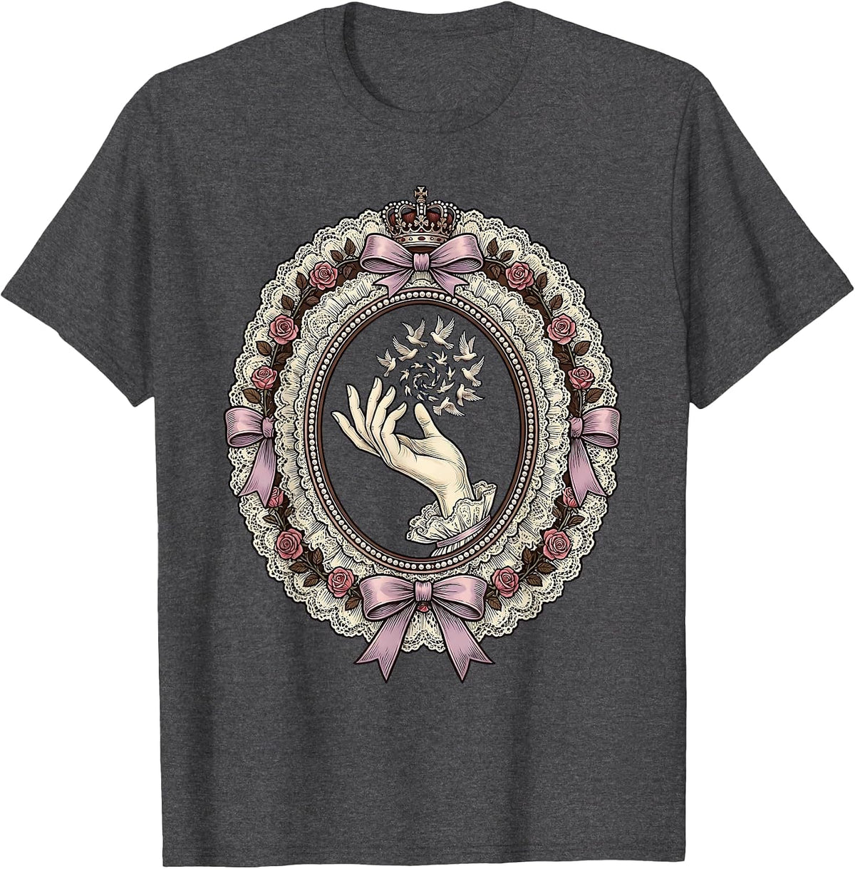 Men's Gigi Elegant Bird Release Graphic Design T-Shirt - Dark Heather Grey