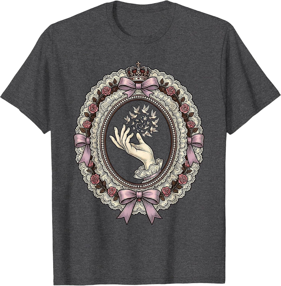 Men's Gigi Elegant Bird Release Graphic Design T-Shirt - Dark Heather Grey