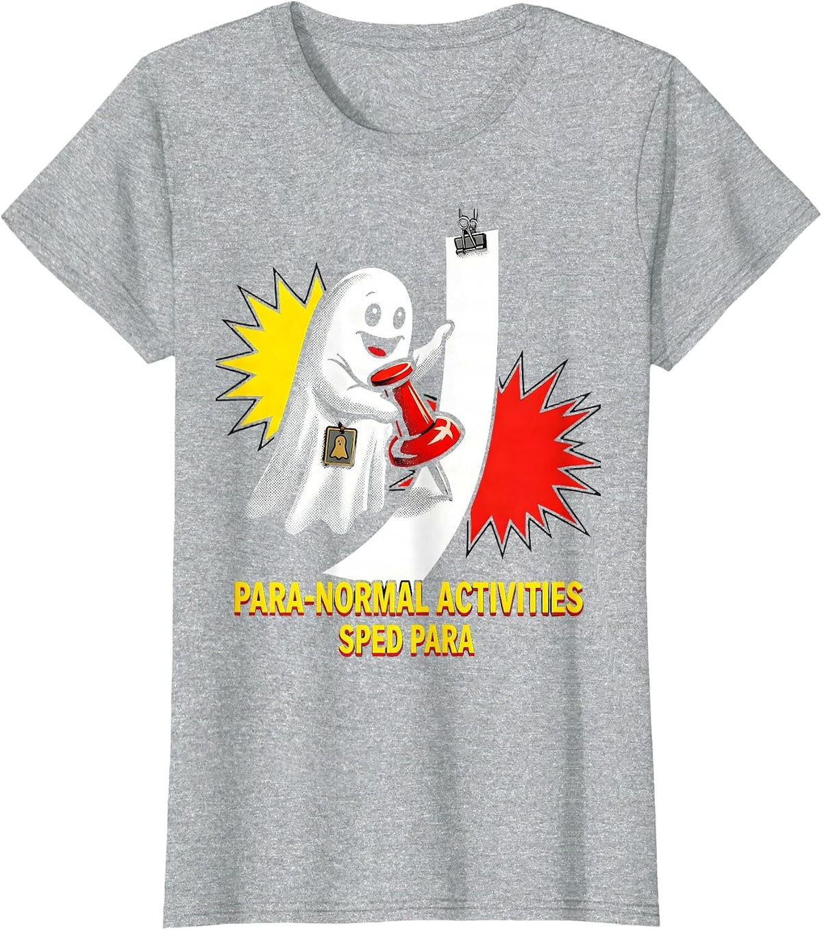 Women's Para-Normal Activities SPED Para Funny Ghost Halloween T-Shirt - Heather Grey