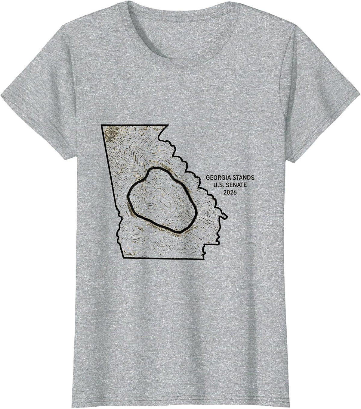 Georgia Stands U.S. Senate 2026 Political Campaign Vintage T-Shirt - Heather Grey