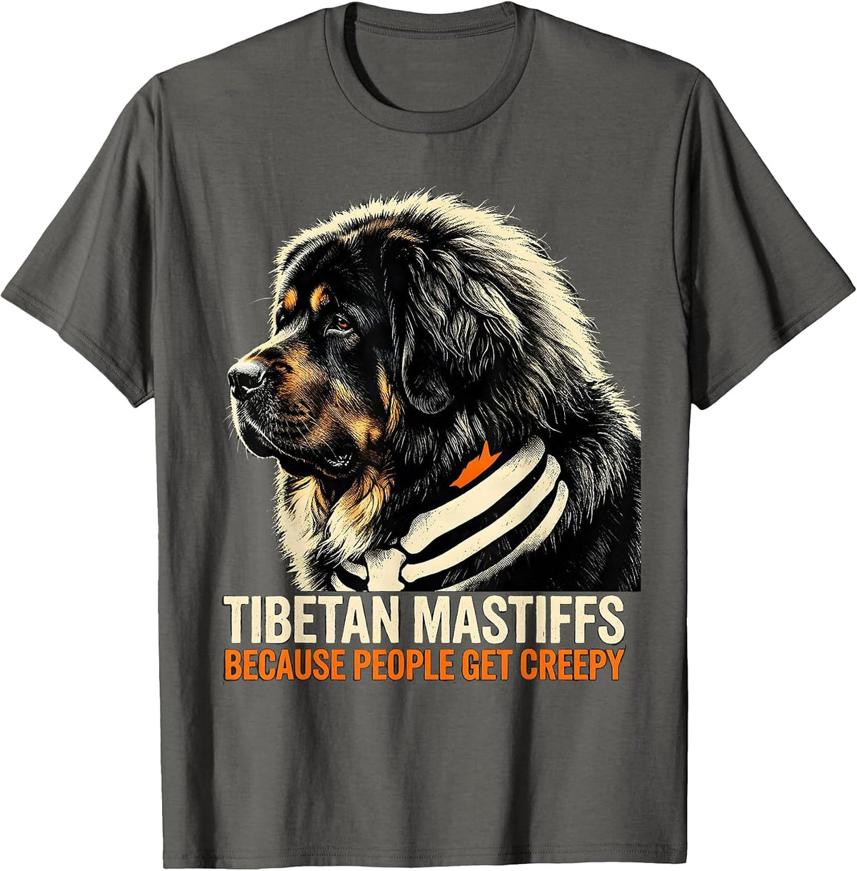 Tibetan Mastiffs, because people get creepy Halloween T-Shirt - Asphalt Grey